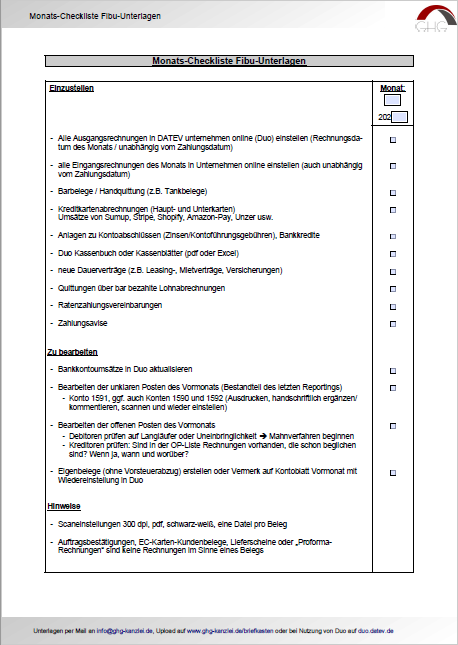 Fibu-Checkliste